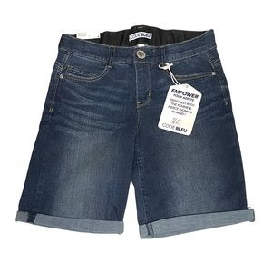 NWT Code Bleu Women’s Mid-Rise Denim Body Sculpt Bermuda Shorts - Size 4